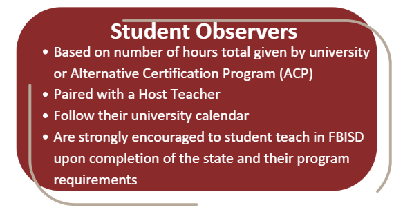 FBISD Student Observers Information